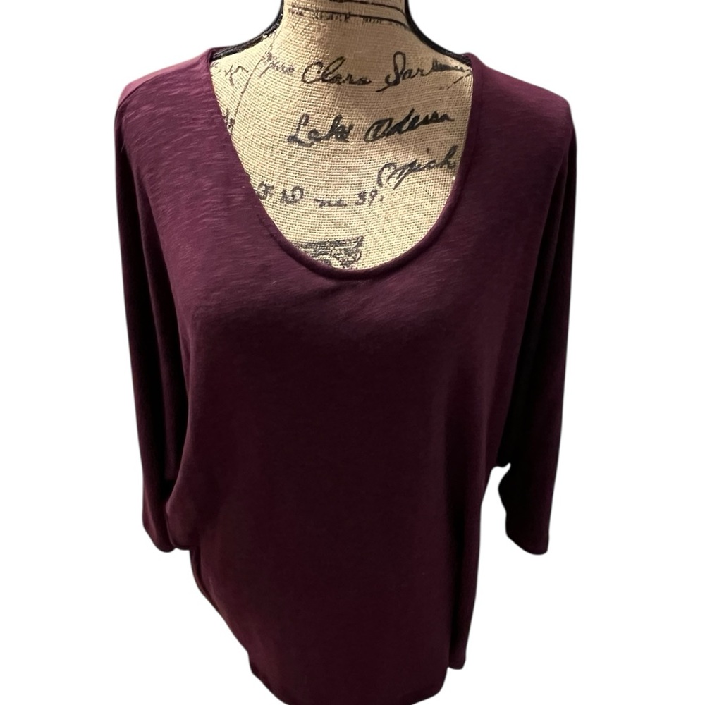 Laila Jayde Deep Burgundy Long Sleeve Top